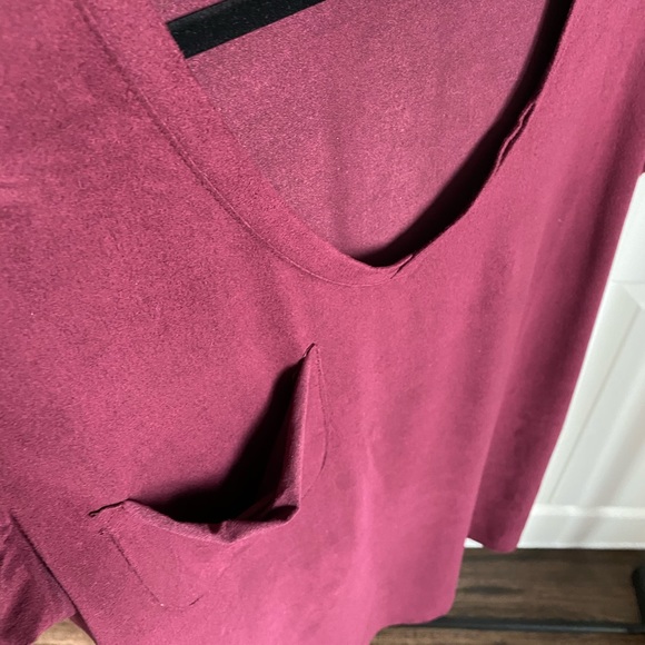 Burgundy shirt dress. - Picture 3 of 3